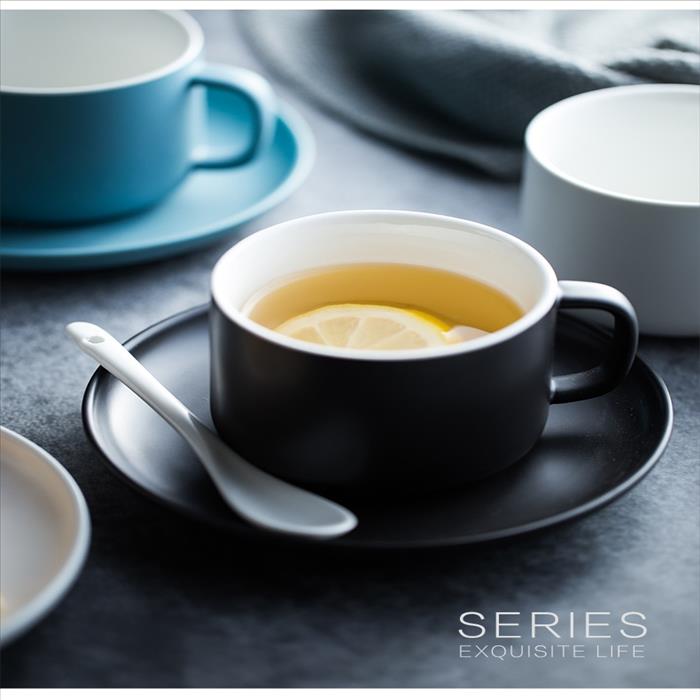 北歐風 啞光咖啡杯組套裝/下午茶杯碟/簡約時尚咖啡杯碟組/三色可選 | 第一張展示圖