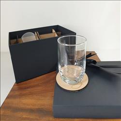 玻璃杯雕刻 圓底威士忌杯 雙入禮盒 可刻名字 LOGO 附禮盒紙袋 木質賀卡 | 展示圖