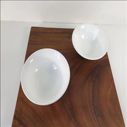 4.5~6吋 純白強化瓷飯碗 金線 藍邊 麵碗 湯碗 飯碗 可客製化印刷LOGO 釉上彩圖樣 | 展示圖