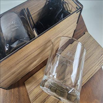 玻璃杯雕刻  Connexion 威士忌酒杯  雙入木盒裝 可刻名字 LOGO | 展示圖