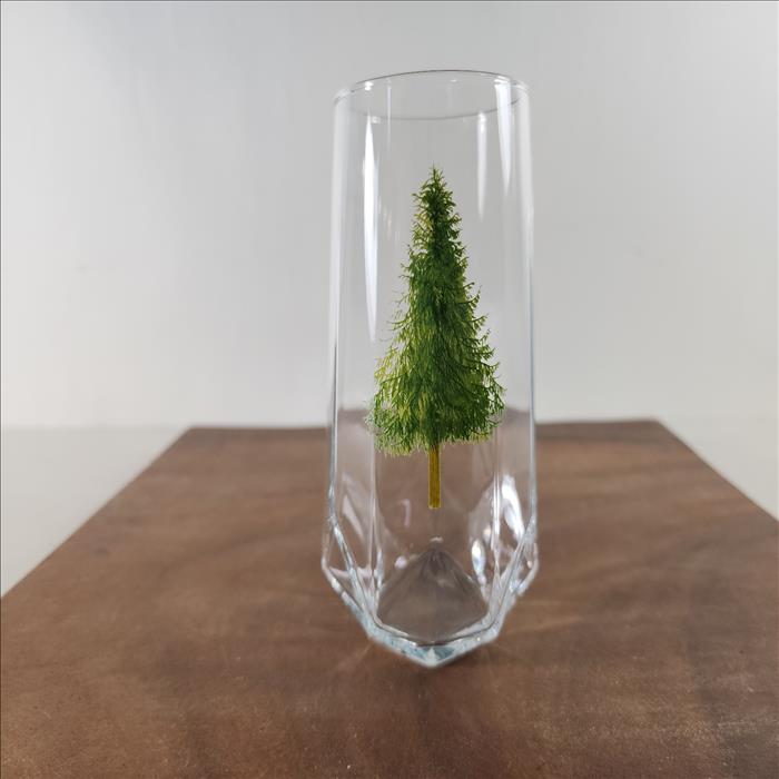 玻璃杯印刷 釉燒彩色 細緻鑽形長飲杯-385ml 可印刷圖案Logo 圖案耐洗不掉 少量可做 | 第一張展示圖