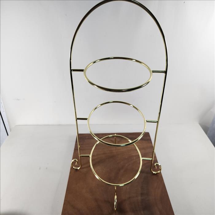 [加大款可放最大10吋盤] 經典三層圓形點心盤架/蛋糕架/點心架/下午茶架/黑銀色/亮金色 | 第一張展示圖