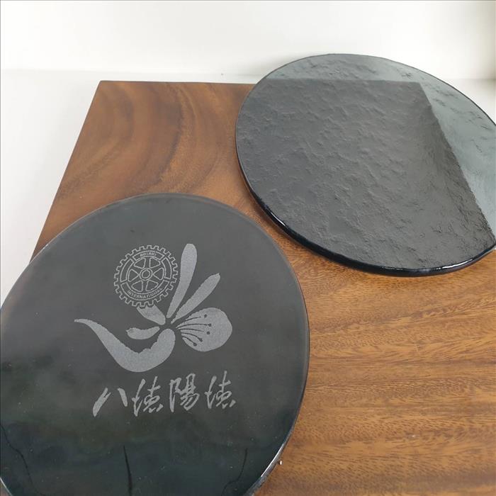 8吋~10吋窯燒手造琉璃平板圓盤 蛋糕盤 壽司盤 可雷射雕刻LOGO | 第二張展示圖