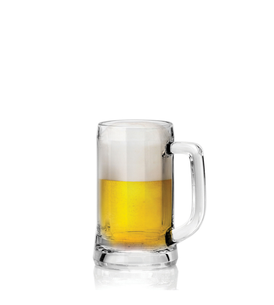 釉燒彩色玻璃杯 附柄啤酒杯(小)-355ml 起訂量100pcs起 | 第二張展示圖
