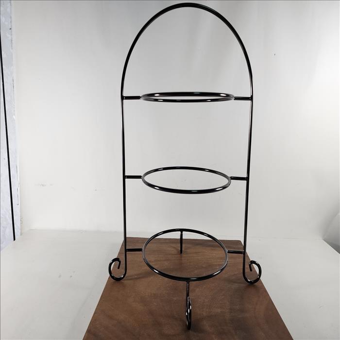 [加大款可放最大10吋盤] 經典三層圓形點心盤架/蛋糕架/點心架/下午茶架/黑銀色/亮金色 | 第三張展示圖