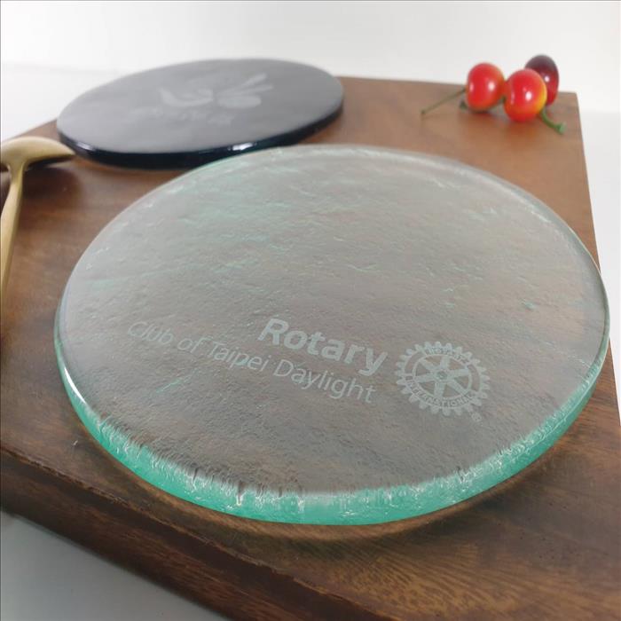8吋~10吋窯燒手造琉璃平板圓盤 蛋糕盤 壽司盤 可雷射雕刻LOGO | 第四張展示圖