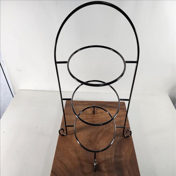 [加大款可放最大10吋盤] 經典三層圓形點心盤架/蛋糕架/點心架/下午茶架/黑銀色/亮金色 | 第四張展示圖