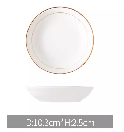 4.5吋 純白雙金邊醬料碟 味碟 可釉上彩燒製圖案 另洽客服詢價 | 第一張展示圖