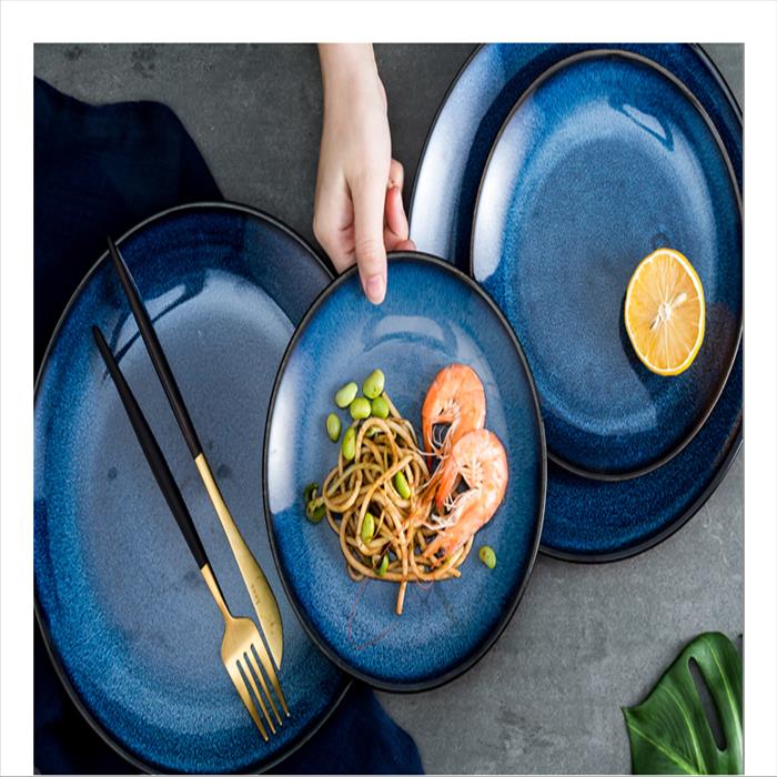 歐式 創意陶瓷西餐盤 居家餐廚擺設 質感裝飾 窯變淺盤 | 展示圖