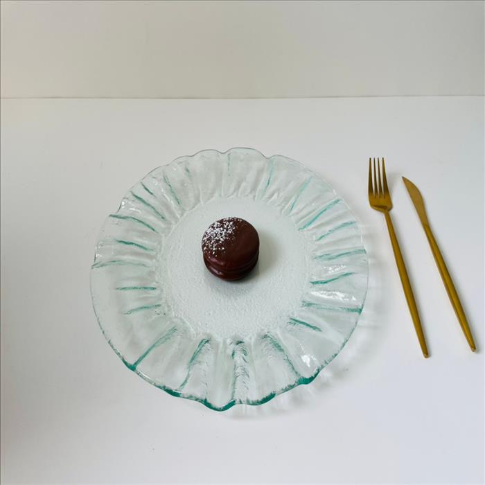 窯燒玻璃盤/圓型特殊波浪邊盤 | 展示圖