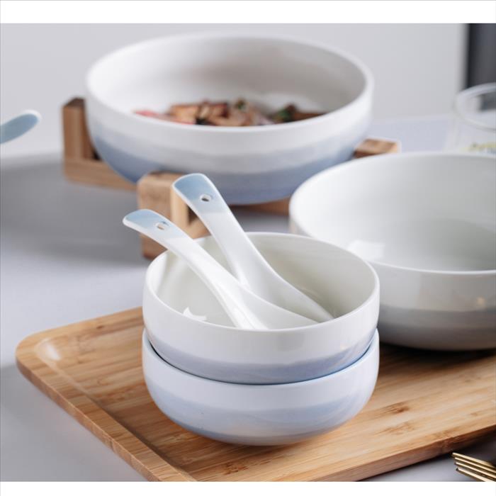 簡約山水系列 8.5、10吋斗笠螺旋拉麵碗 水果沙拉碗 家用飯碗 | 展示圖