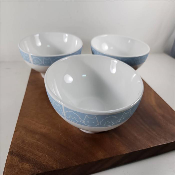 7吋純白麵碗 黑線湯碗 湯品碗 可以客製釉上燒製圖樣另洽客服 | 展示圖
