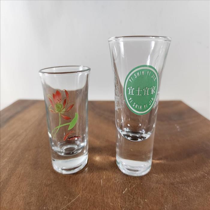 釉燒玻璃杯 烈酒杯 子彈杯 兩種尺寸 35ml 57ml 可客製圖案印刷 起訂量100pcs起 | 展示圖